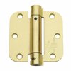 Global Door Controls 3.5 in. x 3.5 in. Satin Brass Steel Spring Hinge with 5/8 in. Radius (Set of 2) CPS3535-R-US4-M